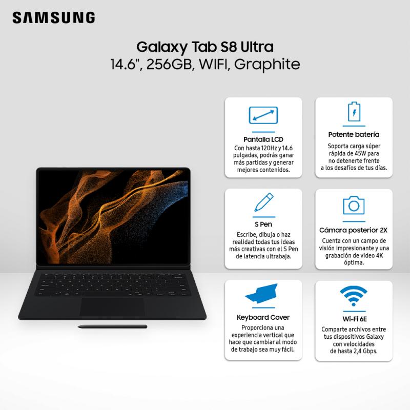 Tecno Buy Galaxy Tab S8 Ultra + Keyboard Cover 14.6, 256GB, WIFI