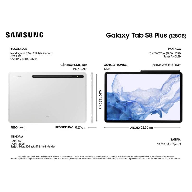 Tecno Buy GALAXY TAB S8 PLUS + KEYBOARD COVER (11", 128GB, WIFI)